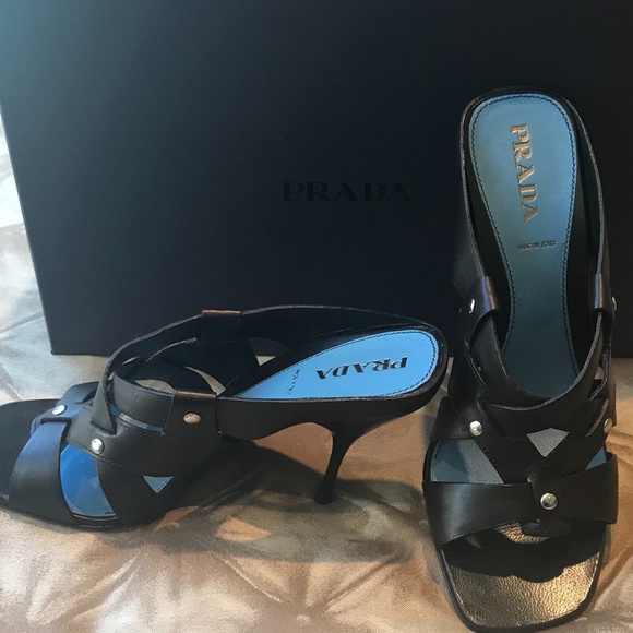 ♓️🅿️♠️Prada Calzature Donna AntiqueDeco Mule Sandals♠️ - Picture 1 of 8